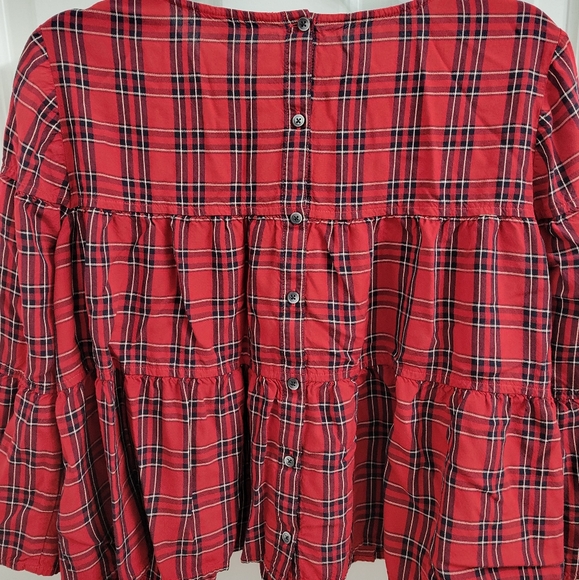 Madewell Plaid Babydoll Blouse - Picture 6 of 7